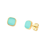 BRINCO SLIM DOURADO CABOCHÃO QUADRADO 10X10